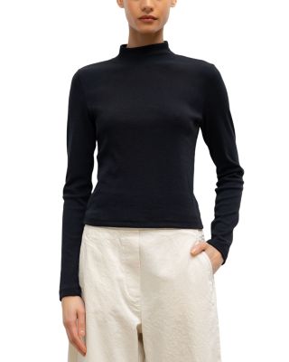 Nando Long Sleeve Mock Neck Cotton Tee