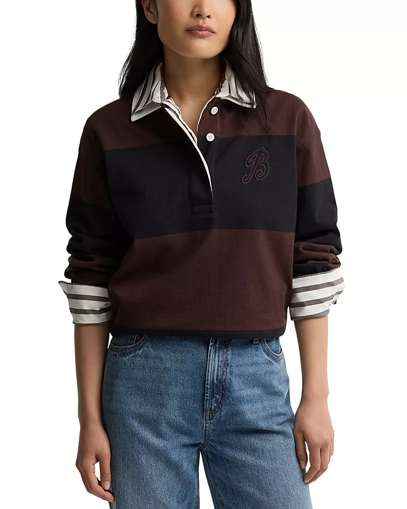 Barbour Catriona Striped Cotton Rugby Top
