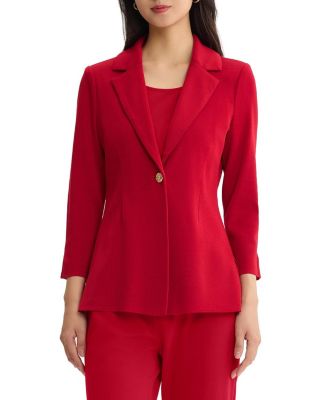  Petite Single-Button Knit Jacket