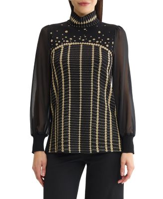 Plus Chiffon Sleeve Lurex Soft Knit Tunic