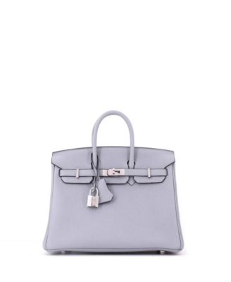 Birkin 25 Handbag Blue Togo with Palladium Hardware