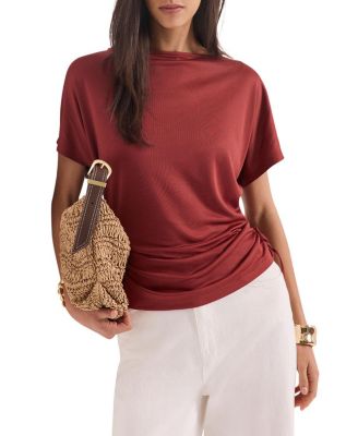  Women's Jersey Ruched Tie Detail Top