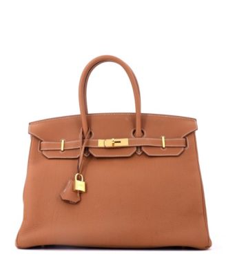 Birkin 35 Handbag Brown Togo with Gold Hardware