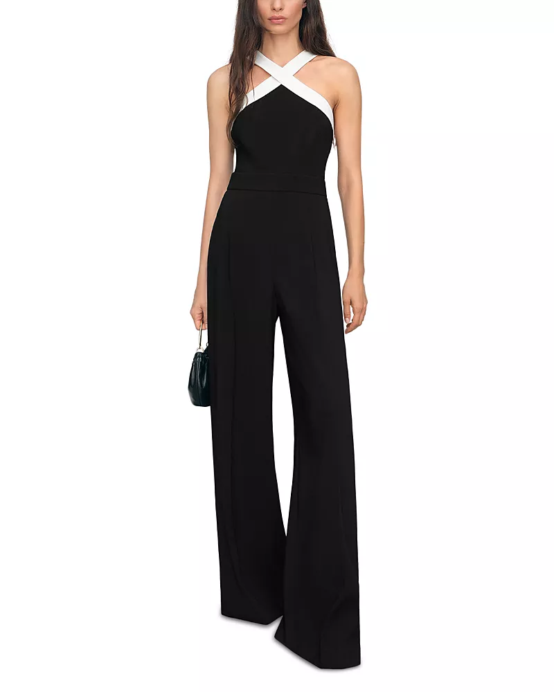 Reiss Cliona Halterneck Wide Leg Jumpsuit