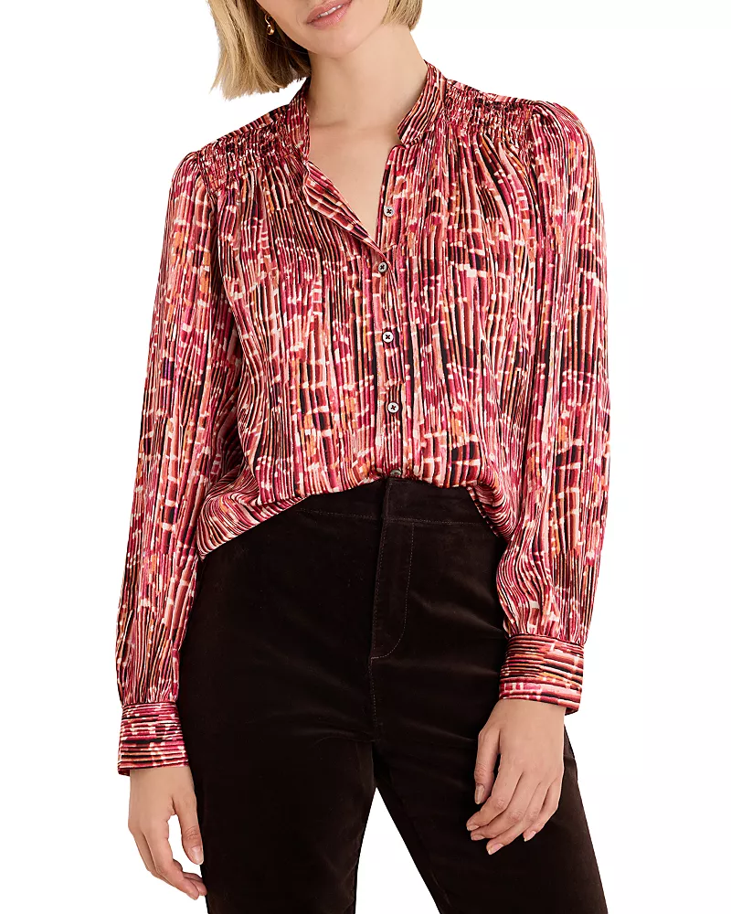 Nic+Zoe Origami Pleat Printed Shirt
