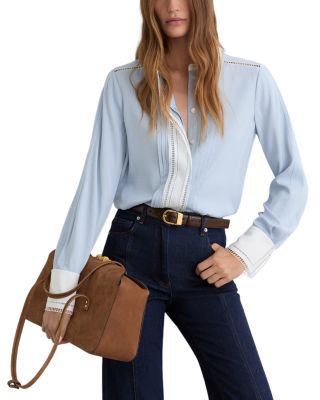 Luma Pleated Lace Trim Shirt