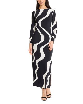 Donna Morgan Side Slit Long Sleeve Maxi Dress