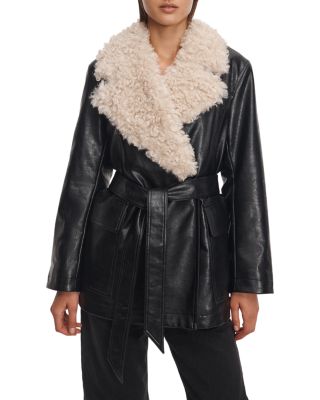 Jordan Faux Leather Belted Jacket