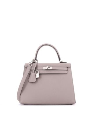 Kelly 25 Handbag Grey Epsom with Palladium Hardware