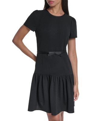 Karl Lagerfeld Paris Crepe Bow Waist Mini Dress