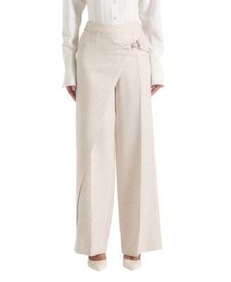 Beryl Wrap Tailored Trousers with Hardware Detail