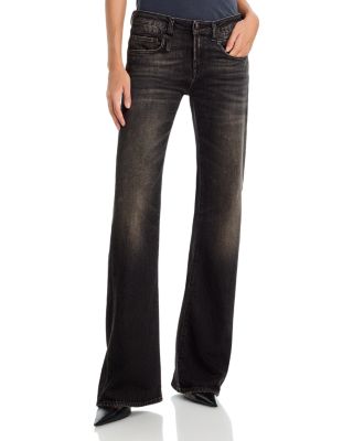Boy Flare Mid Rise Flare Jeans in Abbey Black