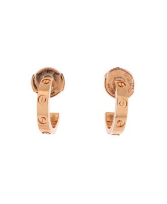  Small Love Hoop Earrings 18K Rose Gold