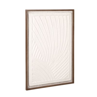  Oak Wood Framed Textured Wall Art Panel with Organic Relief Design