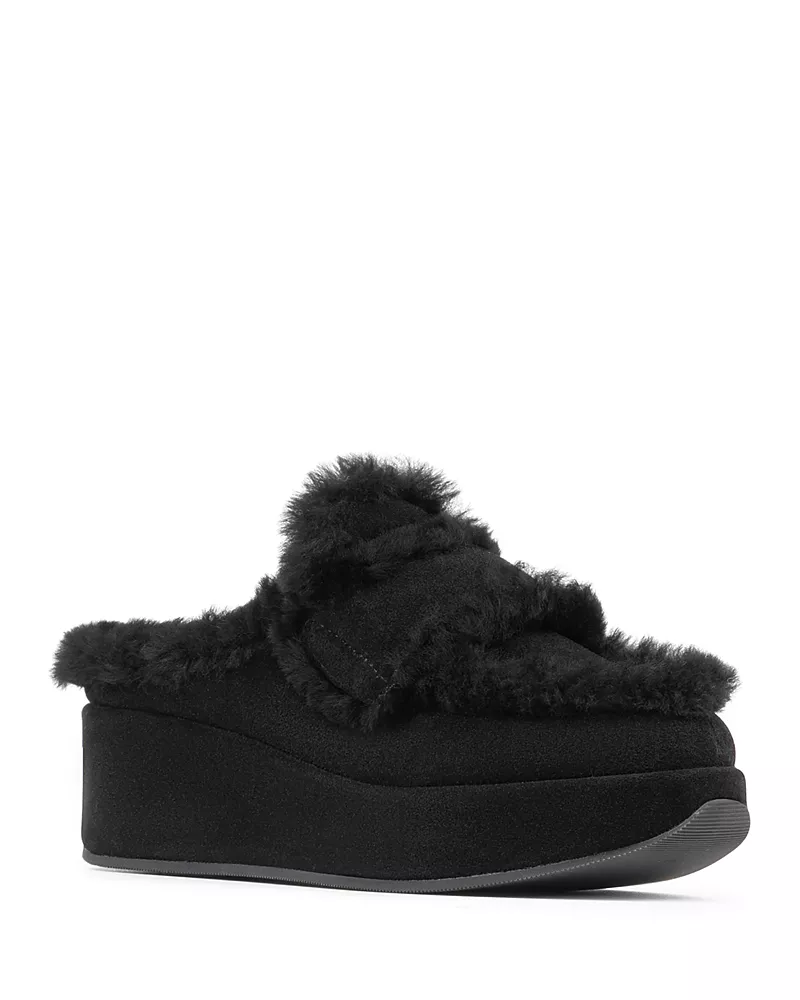 Donald Pliner Women's Ivannasp Suede & Shearling Platform Mules