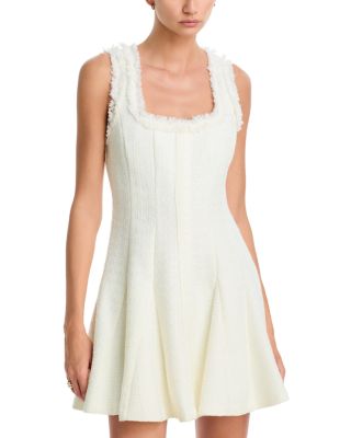 Milly Juniper Cotton Blend Tweed Fit & Flare Mini Dress