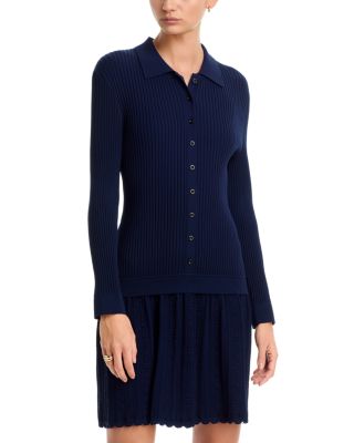 Ines Rib Knit Button Down Mini Dress