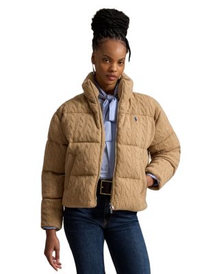 Cable Wool & Cashmere Puffer Jacket