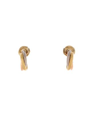  13mm Trinity Hoop Earrings 18K Tricolor Gold