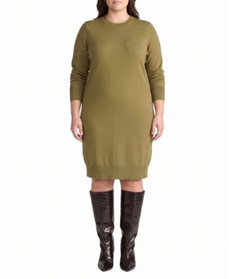 Women's Plus Savvy Fine Knit Everyday Sweater Dress