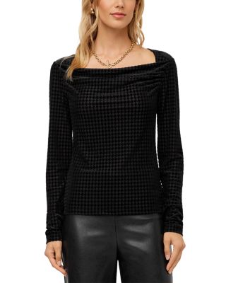 Fifteen Twenty Payton Velvet Burnout Cowl Neck Top
