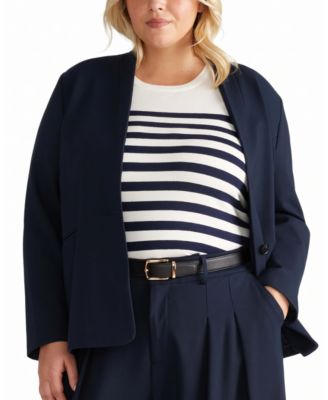 Women's Plus Lennox Collarless Ponte Blazer