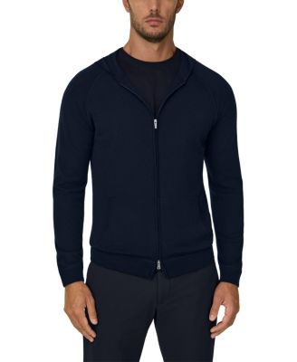 Boggi Milano Full Zip Hooded Superfine Merino Wool Jumper