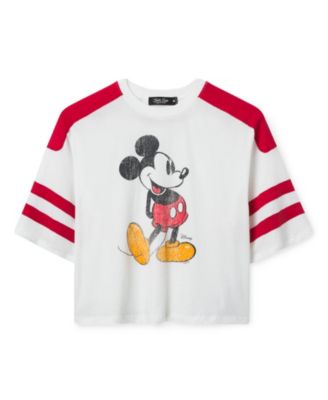 Women's Mickey Striped Crop Tee