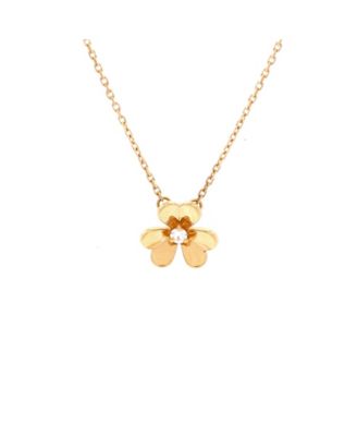  Mini Frivole Pendant Necklace 18K Gold and Diamond, 15.75"