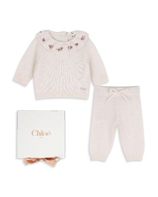 Girls' Floral Embroidered Pullover & Trousers Set - Baby