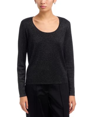 Eileen Fisher Metallic Wool U Neck Sweater