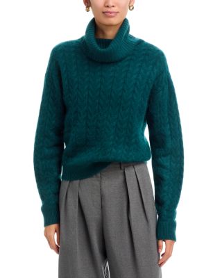 Cozy Cable Airy Cashmere Turtleneck