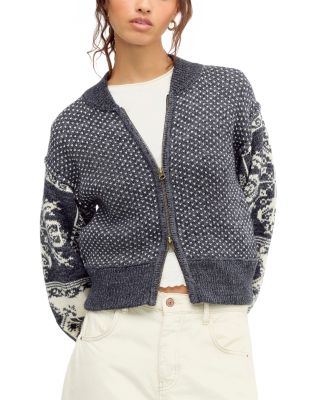 We The Free Isle Tide Cotton Blend Zip Up Cardigan