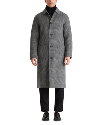 Beckett Wool Double Face Check Balmacaan Coat