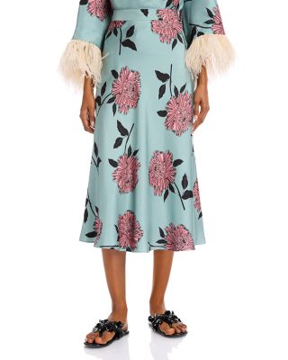 Lungomare Floral Silk Midi Skirt