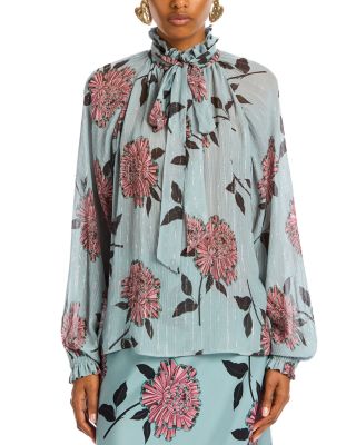 Cerere Floral Tie Neck Blouse
