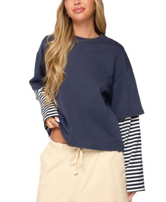 Nacie Layered Stripey Long Sleeve T Shirt