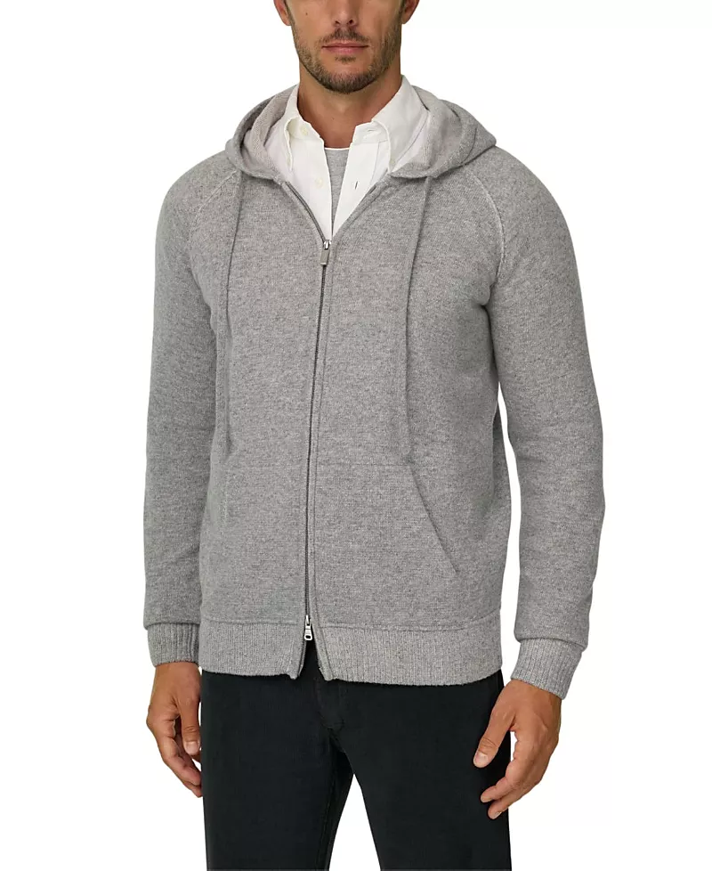 Boggi Milano Knitted Sweatshirt Cashmere Blend Full-Zip Hoodie