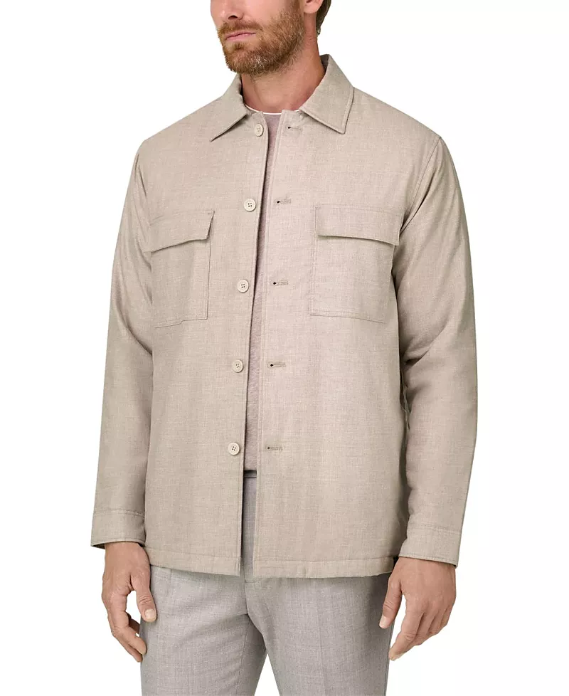Boggi Milano Padded Cotton Tencel Overshirt