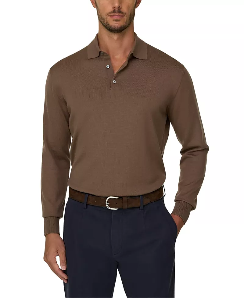 Boggi Milano Knitted Merino Polo Shirt