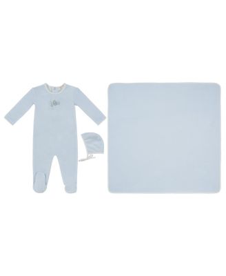 Boys' Bunny Stripe Footie, Hat & Blanket Set - Baby