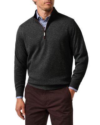 David Donahue Smythson Cotton Blend Quarter Zip Sweatshirt