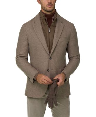  Wool Blend Removable Bib Blazer