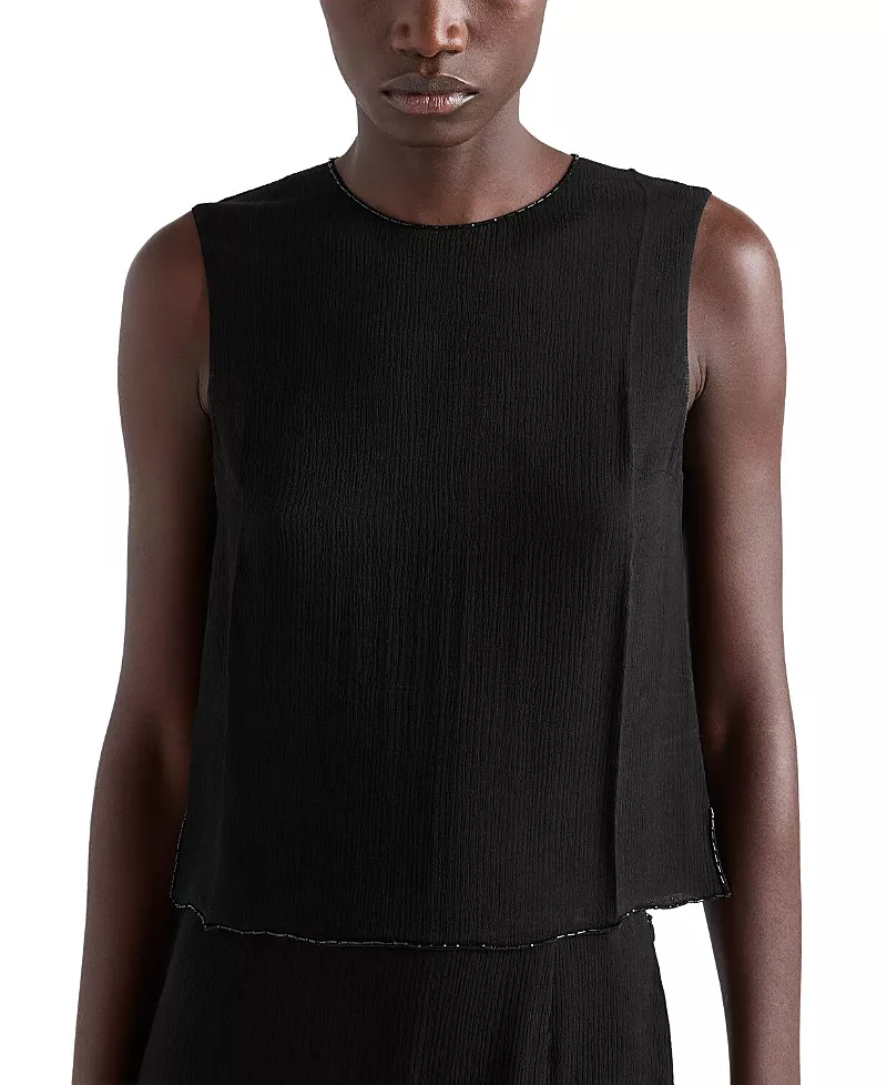 Prada Sleeveless Triple Silk Chiffon Top
