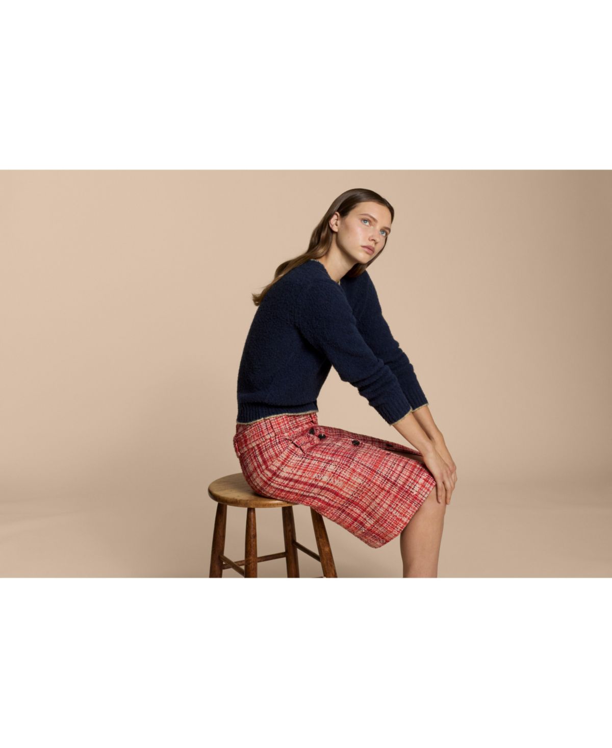 Tweed Midi Skirt - Exclusive thumbnail 6