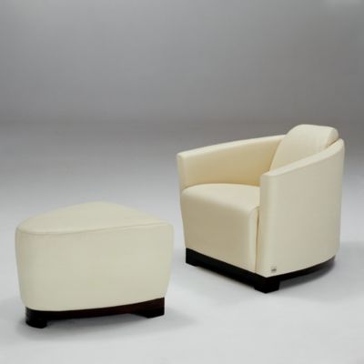 Hollister Leather Chair Ottoman