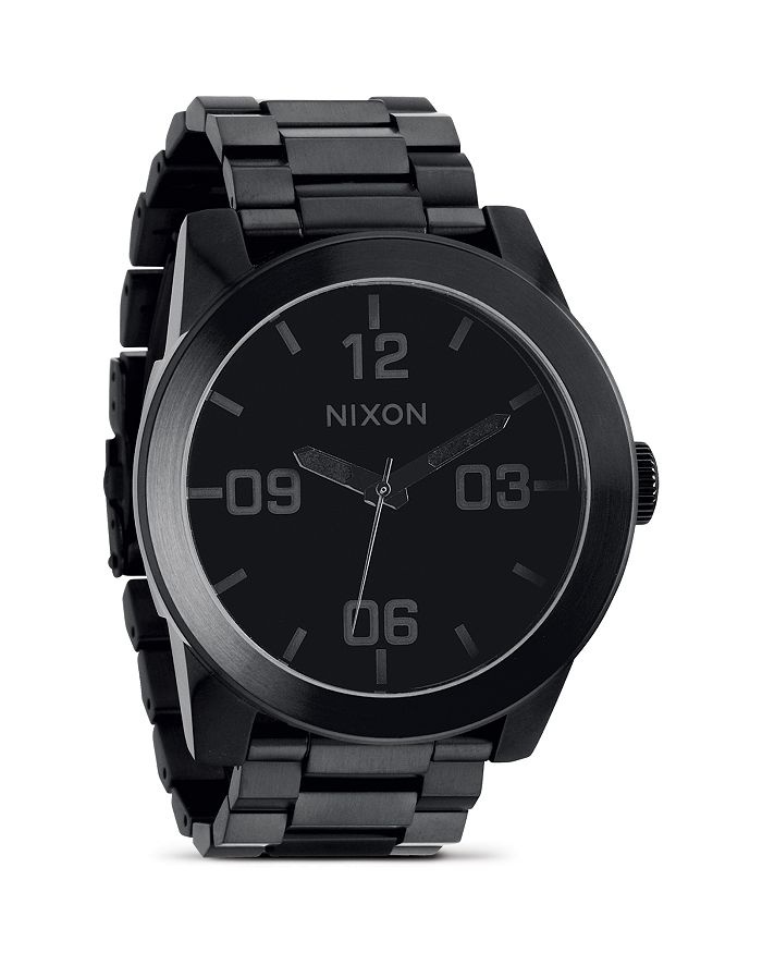 Shop Nixon The Corporal Stainless Steel All Black Watch, 48mm