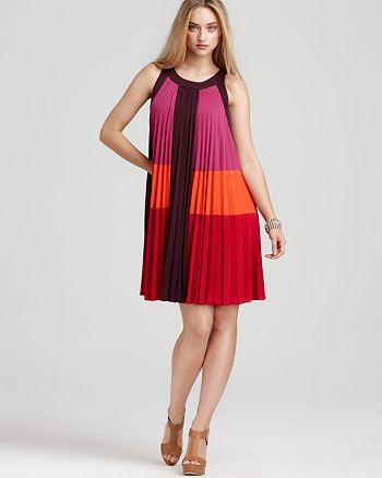 BCBGMAXAZRIA Trapeze Dress - Sleeveless Color Block | Bloomingdale's