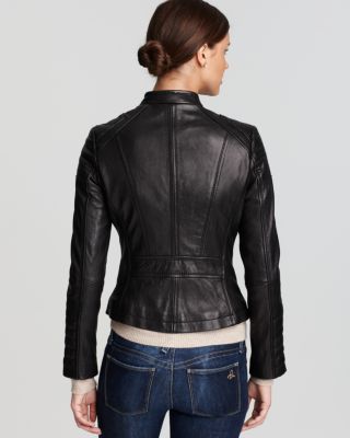 MICHAEL KORSジップ ライダース　革ジャン MICHAEL Michael Kors Zip Detail Moto Leather Jacket