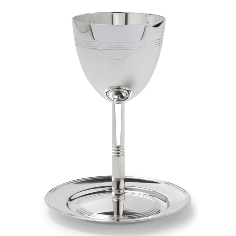 Christofle Kiddush Cup & Saucer in Silver